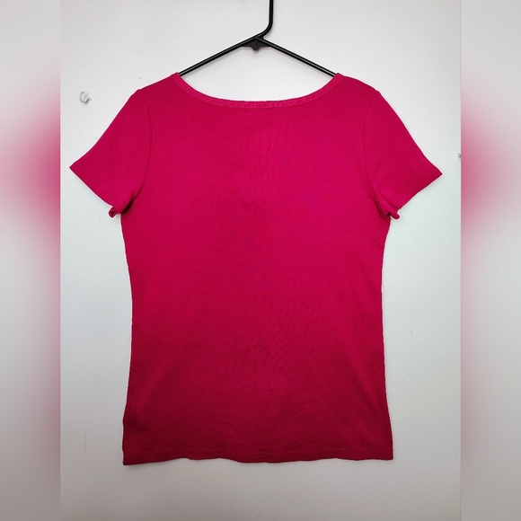 Lauren Ralph Lauren top blouse V-neck tie, cotton casual outfits Colorful Large. - Picture 3 of 11